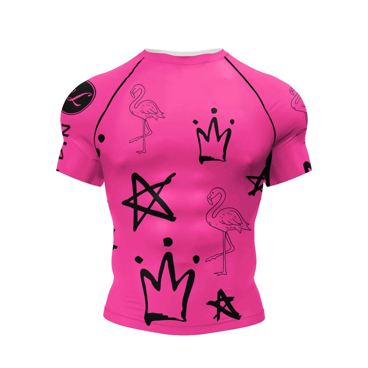 Cody Lundin Men Active Wear Pink Athletic Gym T-shirt uv protection Men Rash Guard BJJ jiu jitsu Rash Guard MMA Grappling Shorts