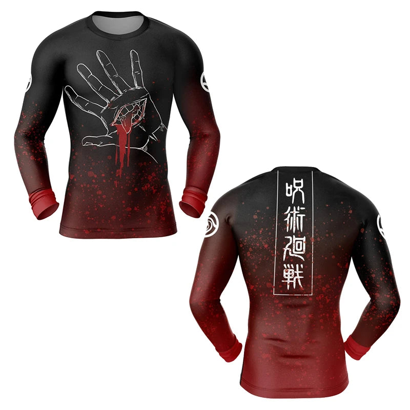 Jujutsu Kaisen 3D Anime Compression T Shirt Men's Sport Running Jogging Gym Tracksuit Men Clothing Boxing Rashgard Tops Man