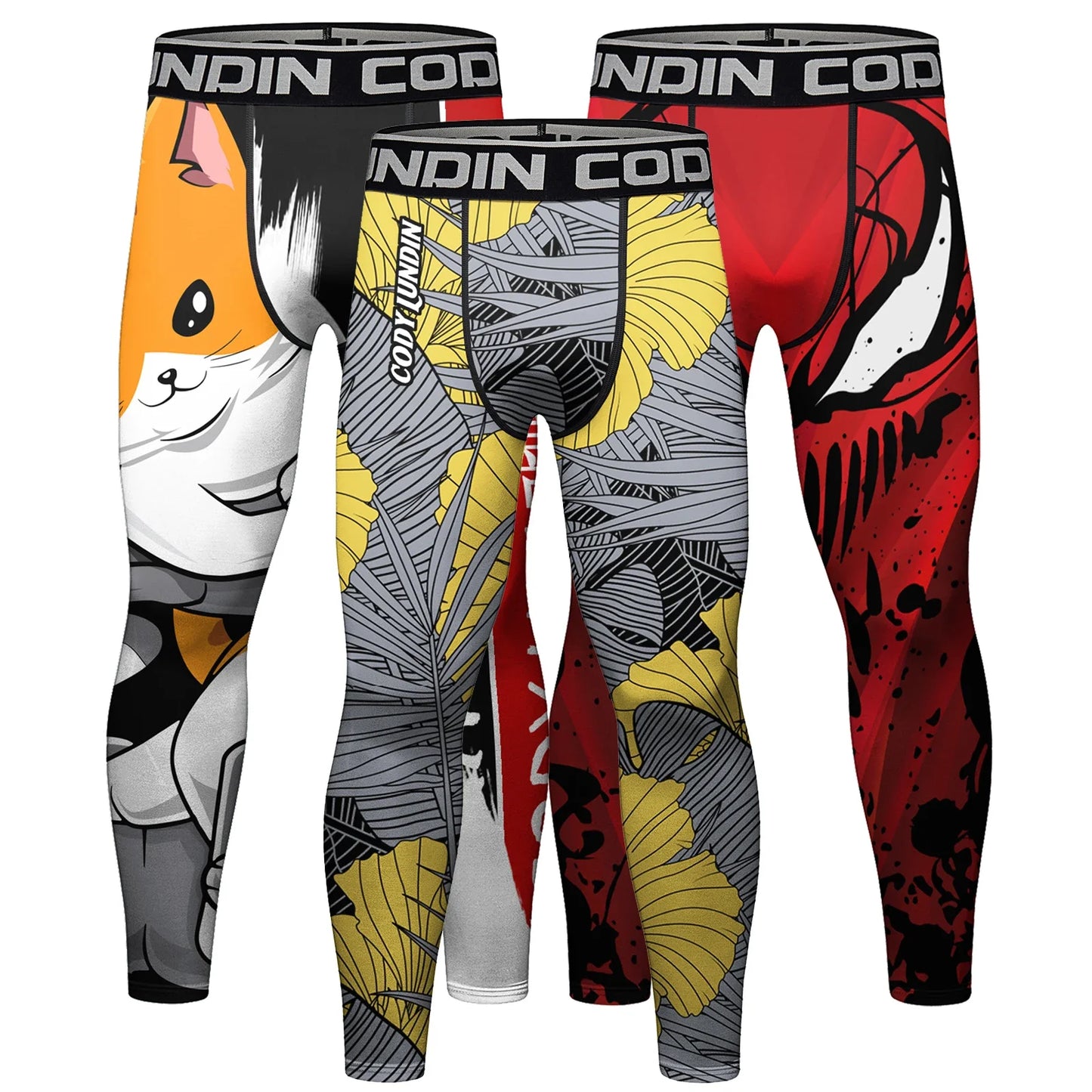Hete Verkoop Cody Lundin Bedrukte Bloem Fitness Bjj Jiu   nti-uv Mannelijke Sublimatie Oefening Jogging Hardlooplegging Legging