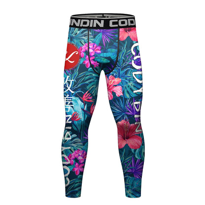 Hete Verkoop Cody Lundin Bedrukte Bloem Fitness Bjj Jiu   nti-uv Mannelijke Sublimatie Oefening Jogging Hardlooplegging Legging