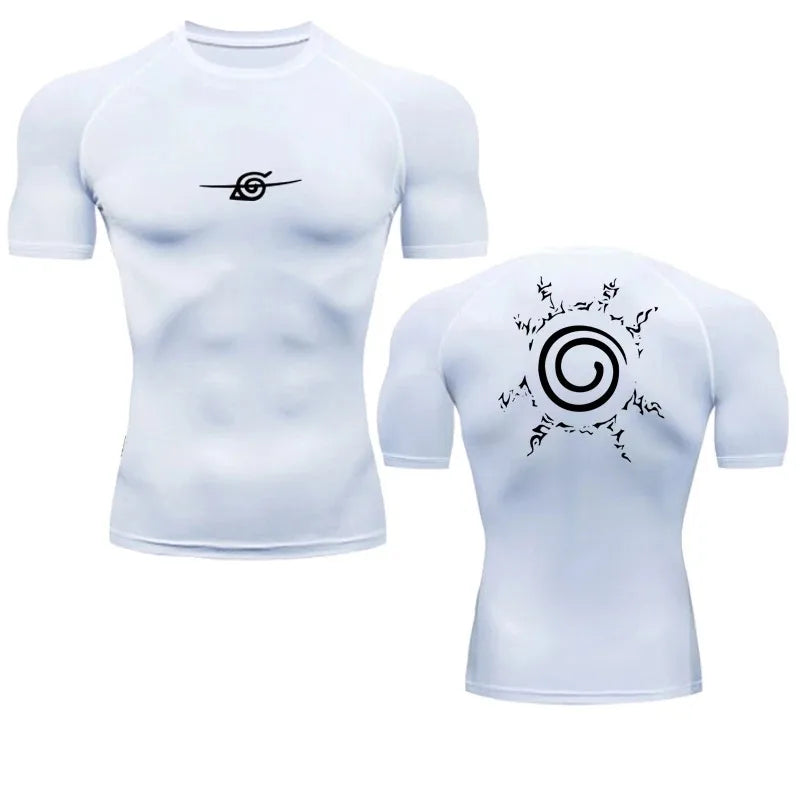 Camisas de compressão masculinas anime esporte secagem rápida ginásio tshirts fitness topos t verão outono masculino