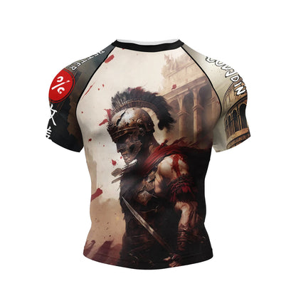 Personal Popular Design Sublimation Short Sleeve Black No Gi BJJ Jiu Jitsu Rashguard Fight BJJ Mma Rash Guard Shirts For Men
