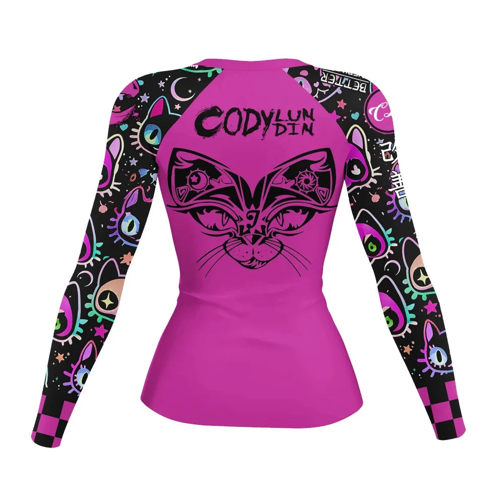 New Ladies Women Rash Guard Gym Clothing MMA Compression Sportswear Jiu Jitsu Rashguard T-shirts+Pant Boxing Grappling 4pcs/Set