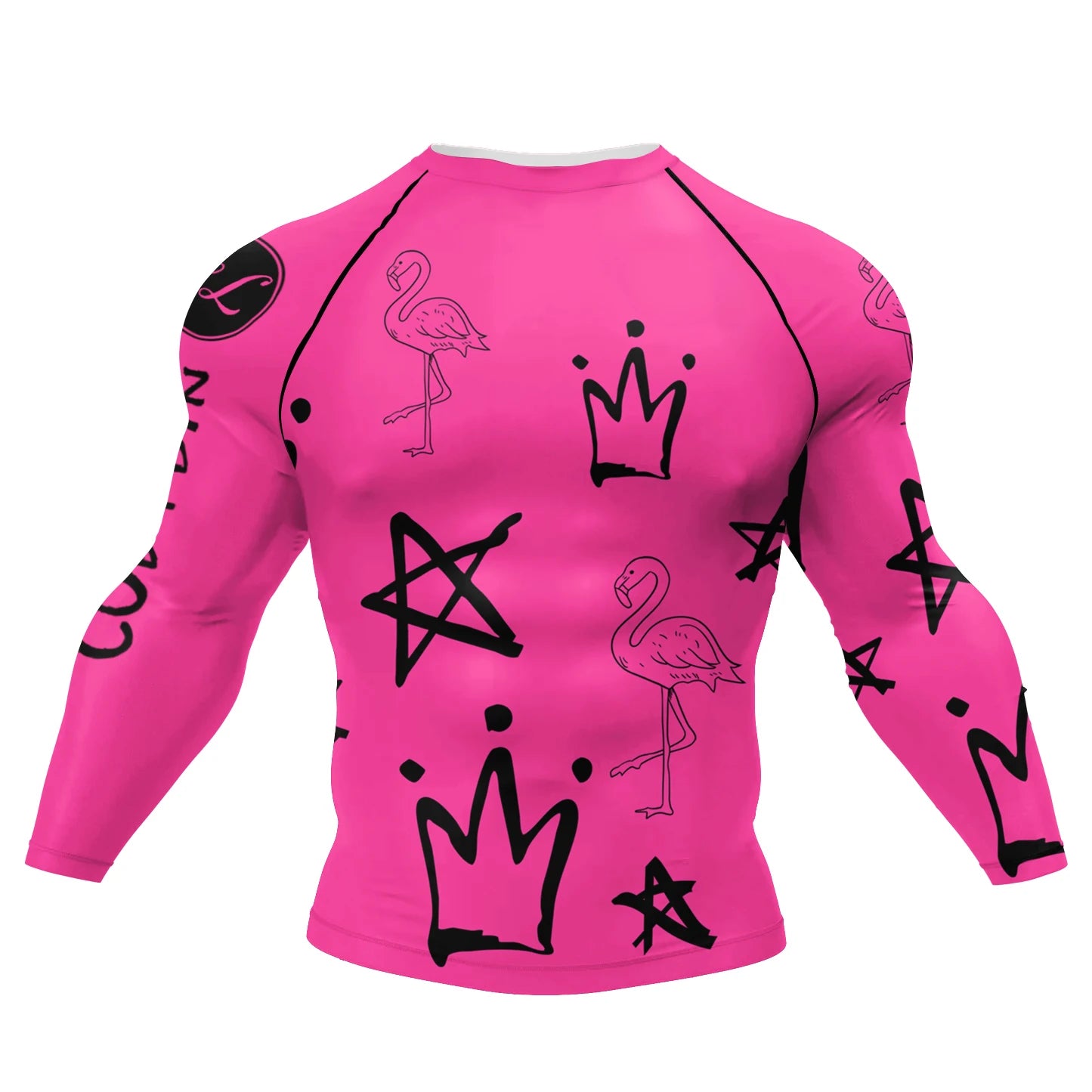 Cody Lundin Men Active Wear Pink Athletic Gym T-shirt uv protection Men Rash Guard BJJ jiu jitsu Rash Guard MMA Grappling Shorts
