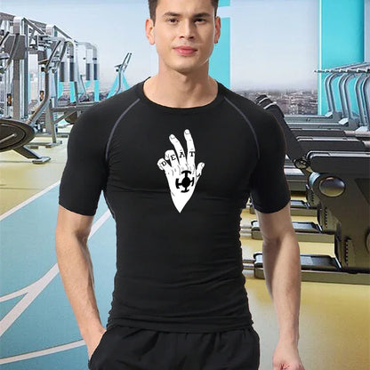 Men's Gym Workout Fitness Compression Shirts Anime Print Rash Guard Short Sleeve Undershirts Baselayer Athletic Tshirt Tees Tops
