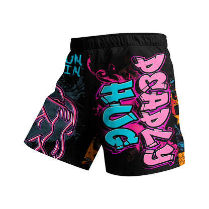 Cody Lundin New Designs Customized Short Sleeves Polyester Stretchy Rash Guards Shorts MMA BJJ Sets With Rubber Waistband