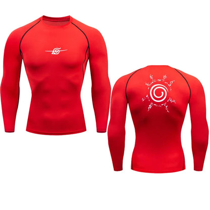 Camisas de compressão masculinas anime esporte secagem rápida ginásio tshirts fitness topos t verão outono masculino