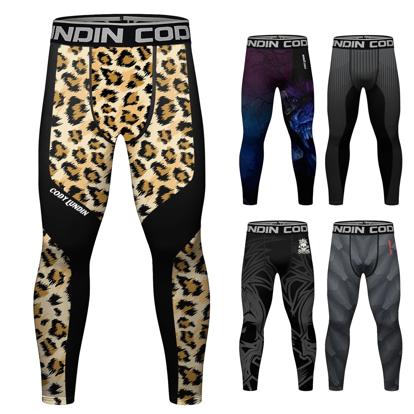 Hete Verkoop Cody Lundin Bedrukte Bloem Fitness Bjj Jiu   nti-uv Mannelijke Sublimatie Oefening Jogging Hardlooplegging Legging
